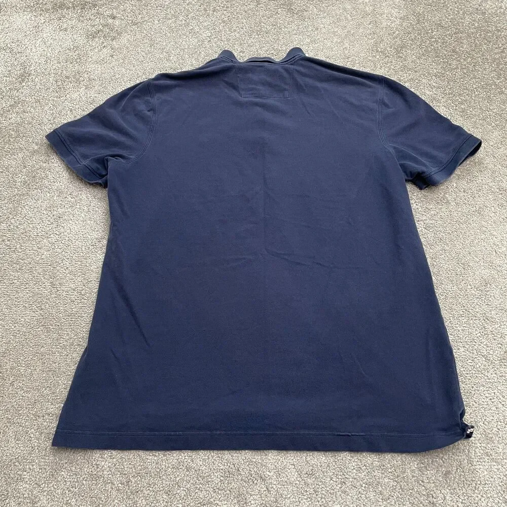 Banana Republic Striped Chest Polo Shirt Mens XL Blue Short Sleeve Casual Preppy